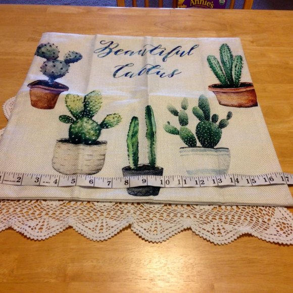 Cactus Theme Decor, Beautiful Cactus Pillow Cover - Picture 2 of 4